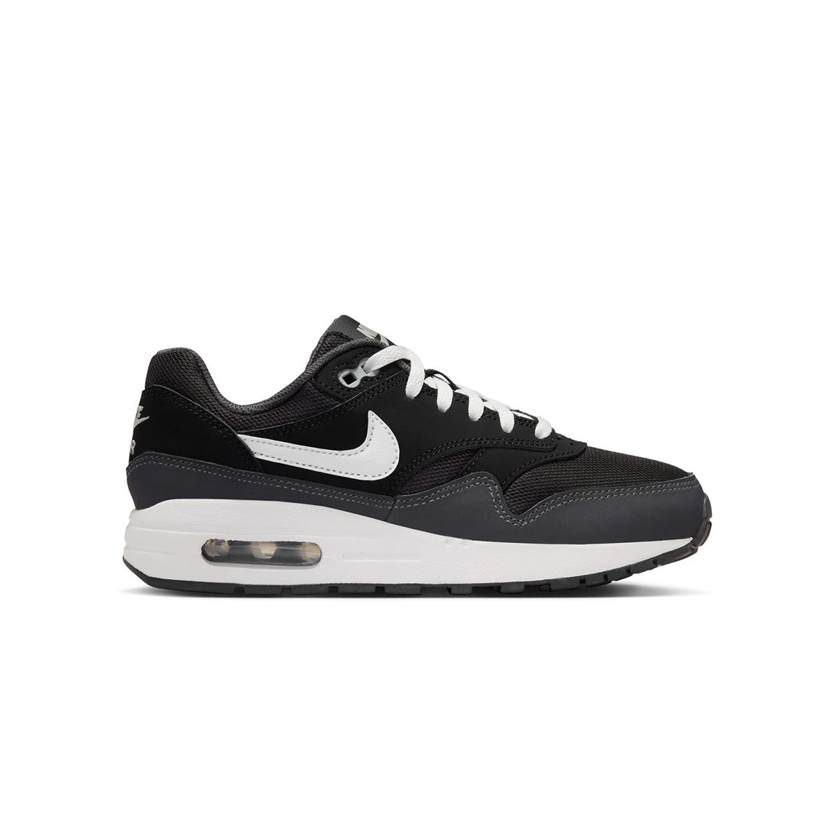 Nike Kids Air Max 1 'Black Anthracite' Running Shoes - Lightweight & Comfortable Sneakers for Boys and Girls - Perfect for School, Sports, and Everyday Wear