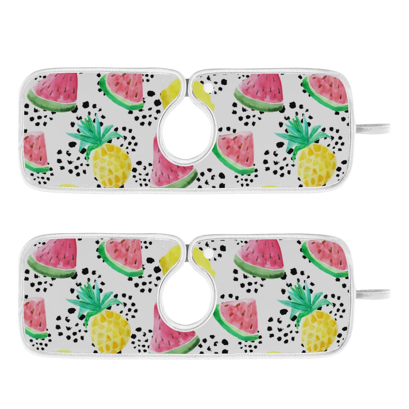 Watermelon Pineapple Yellow 2-Piece Kitchen Faucet Absorbent Mat Set - 14.9'' x 5.5'' Microfiber Splash Guard & Sink Protector - Non-Slip Drip Guard for Kitchen Countertops - Perfect for Spill Protection and Decorating Your Kitchen