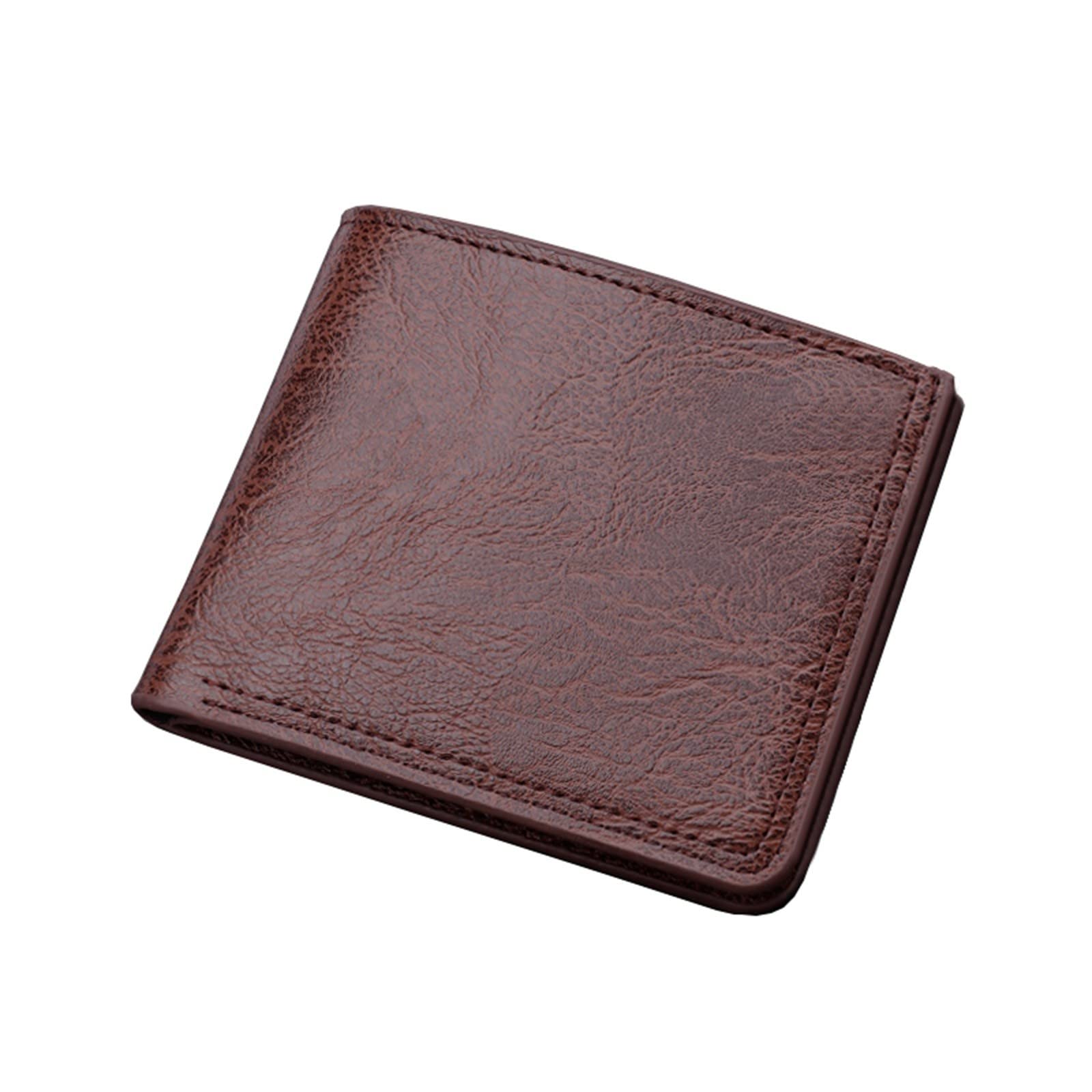 Men's Slim RFID Blocking Leather Wallet with Multiple Card Slots - Minimalist Front Pocket Wallet for Travel & Everyday Use (Coffee Brown)
