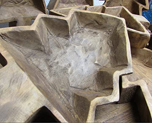 5-Pack Rustic Wooden Dough Bowls - 9 x 13 x 1.5 Inch Farmhouse Style Handmade Bread Bowls for Candle Making, Holiday Decor & Christmas Gifts - Perfect for DIY Candles, Table Centerpieces and Rustic Home Decor