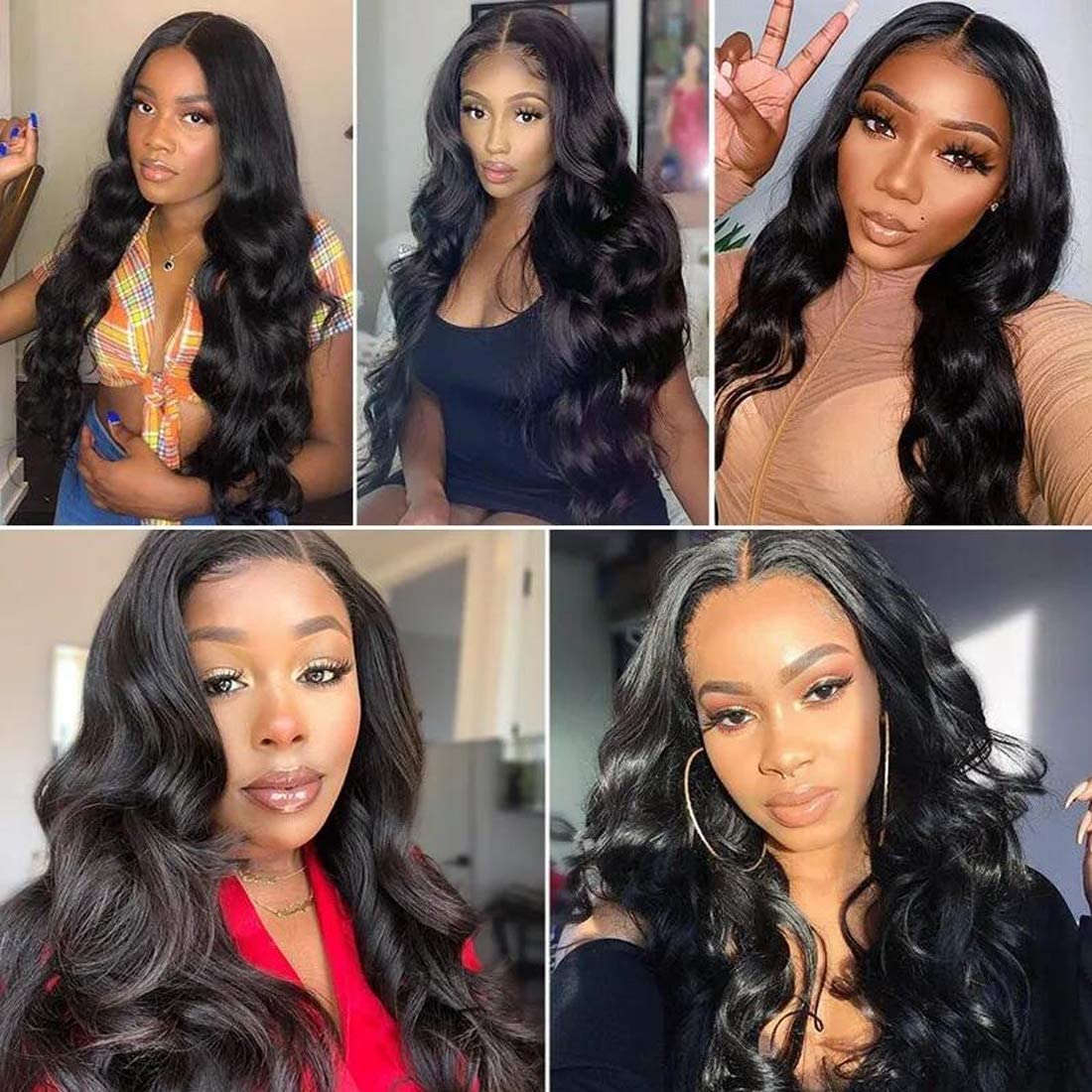 Beauty Forever Indian Body Wave Hair Extensions - 3 Bundles 100% Unprocessed Virgin Human Hair Weaves, Natural Color (20 22 24 Inch) 95-100g per Bundle | Perfect for Weddings, Parties & Daily Styling