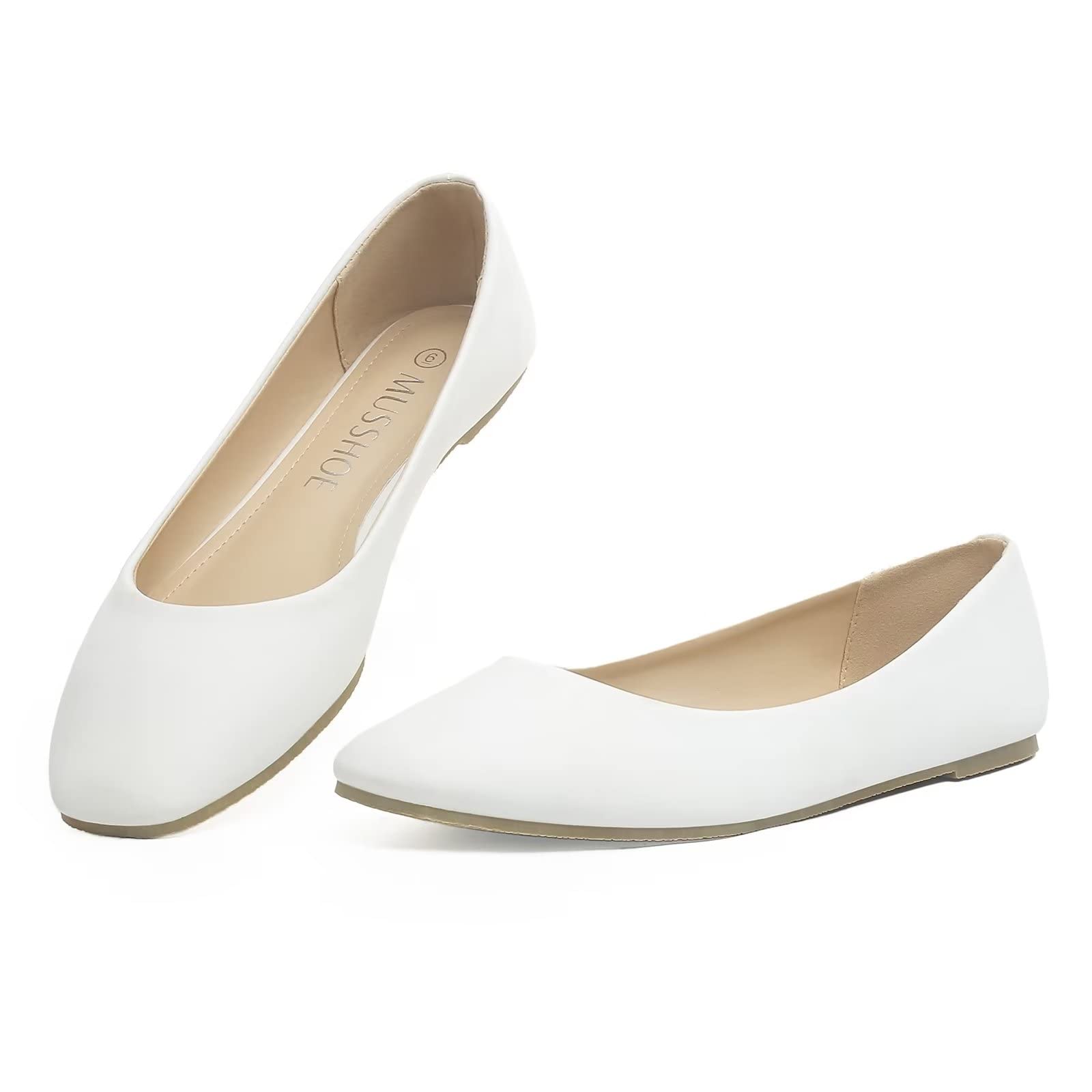 MUSSHOE Women's Comfortable Flats Shoes - Lightweight Slip-On Loafers for Casual Wear, Office & Travel
