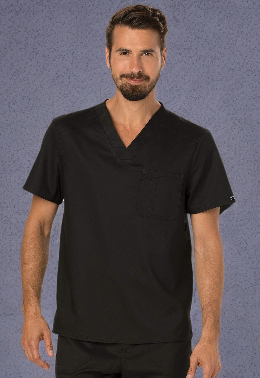 Cherokee Men's Scrubs Top - Comfortable Workwear V-Neck Shirt with Tuckable Design WW690 | Perfect for Nurses, Doctors & Healthcare Professionals