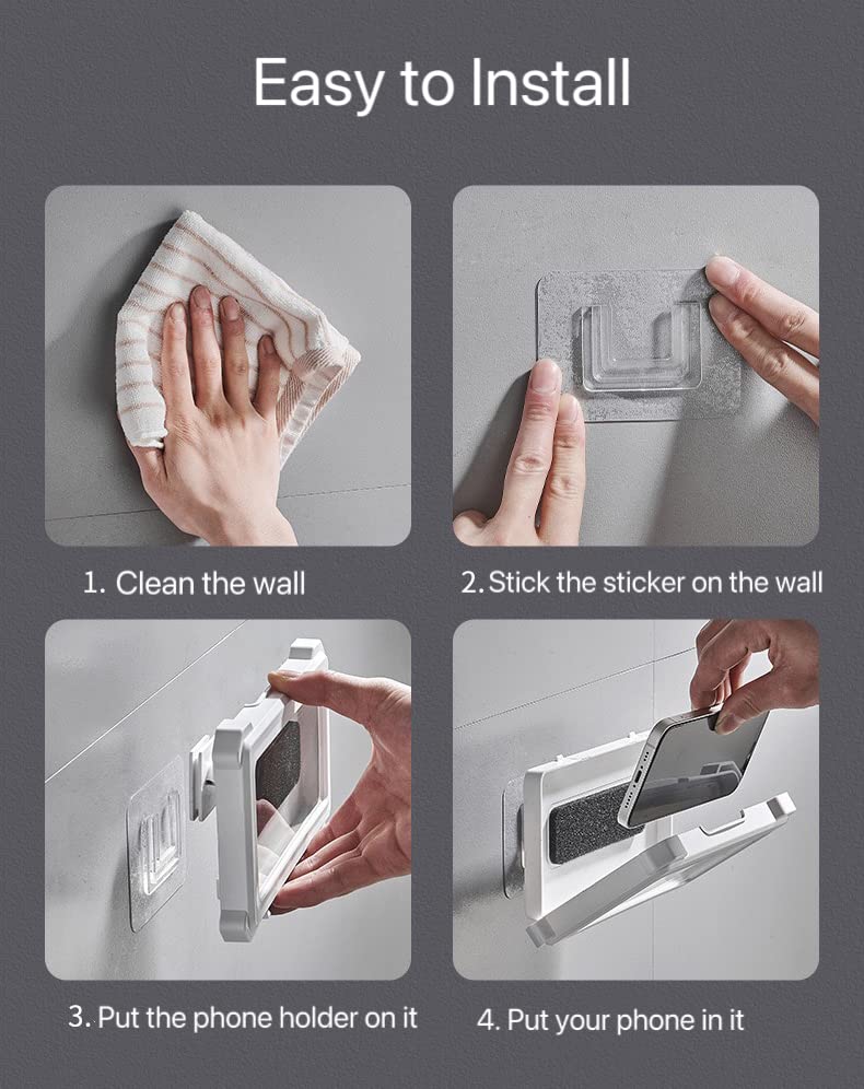 Waterproof Shower Phone Holder with 360° Rotation - Anti-Fog Touch Screen Wall Mount for iPhone & Android (4.7