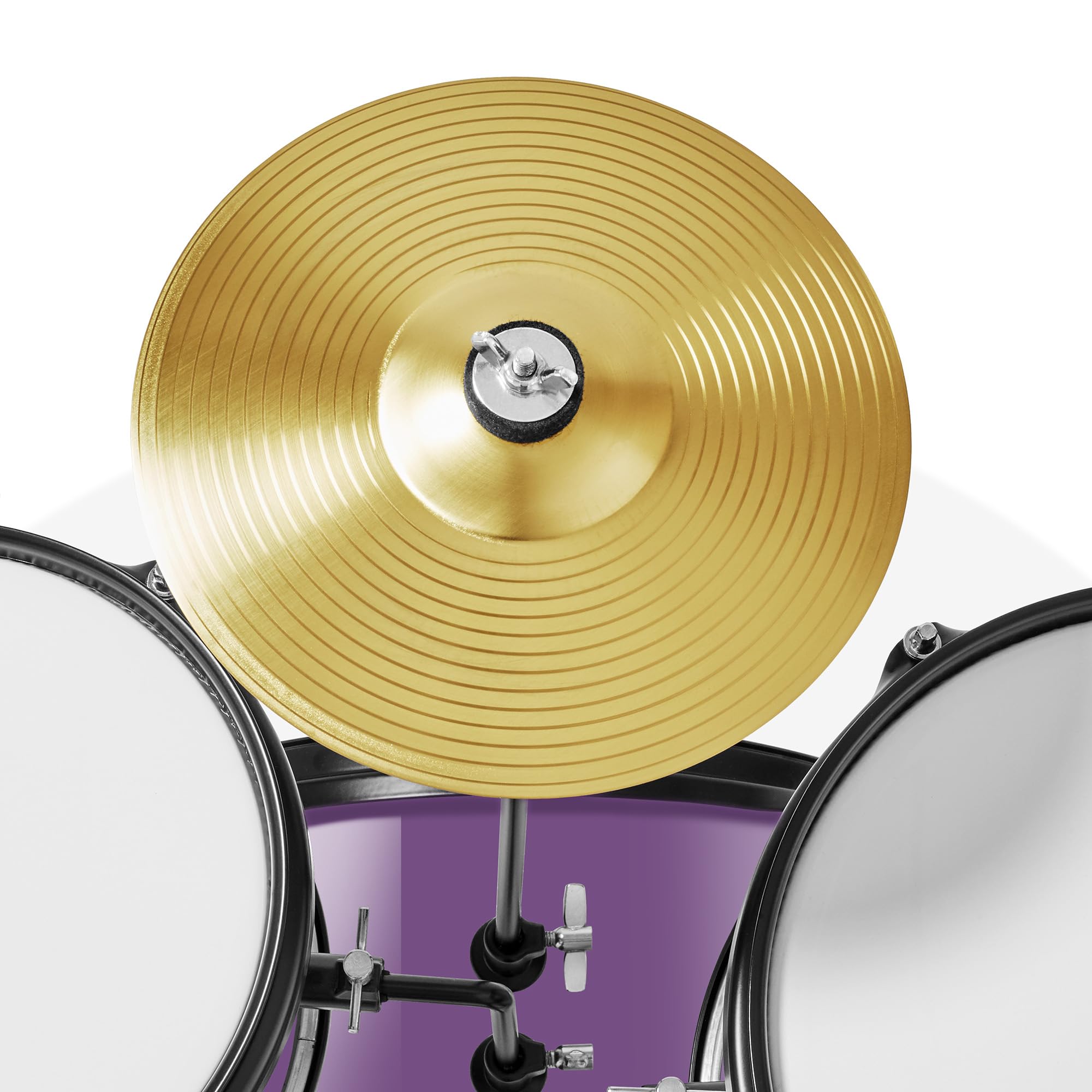 Gammon 3-Piece Junior Drum Set with Throne - Purple, Complete Beginner Drum Kit with Bass Drum, Toms, Cymbal, Pedal & Drumsticks | Perfect for Kids, Teens & First-Time Drummers | Home Practice, Music Lessons & Live Performances