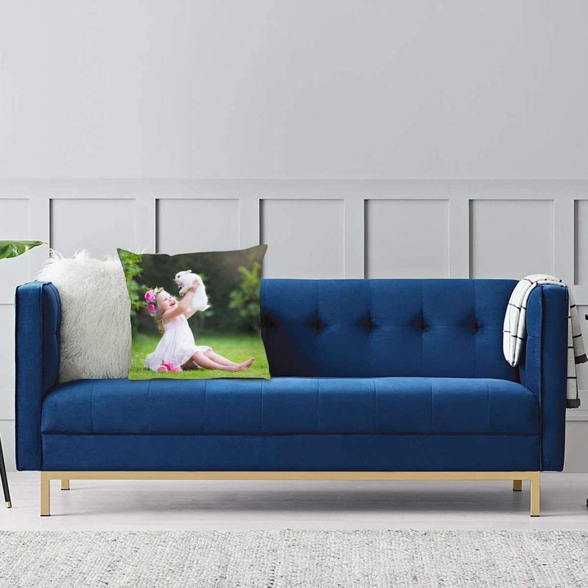 Custom Personalized Photo Pillow Cover 18x18 Inch - Add Your Own Picture & Text - Decorative Cushion Case for Sofa, Couch, Bed - Perfect for Home Decor, Gifts & Special Occasions