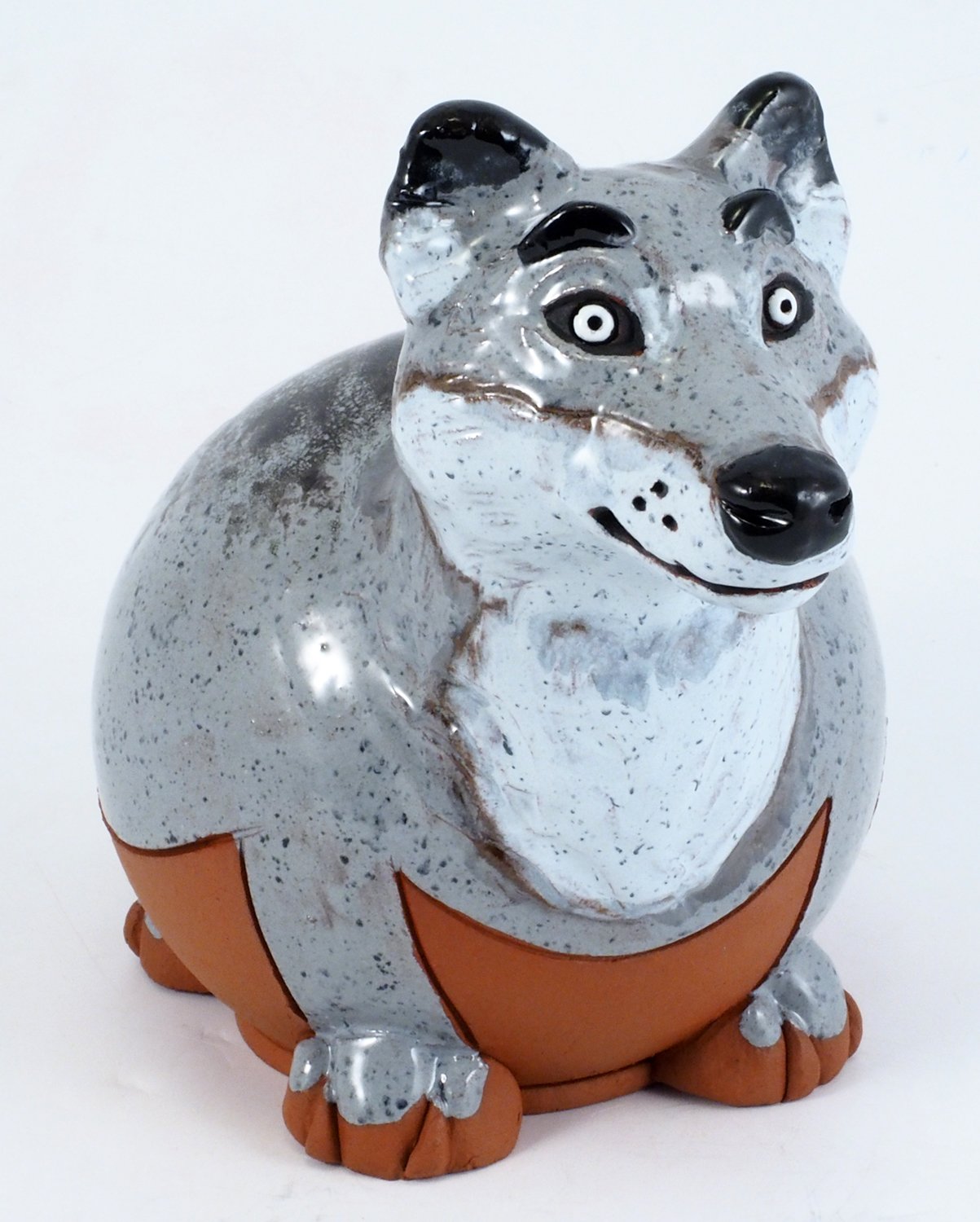 Handmade Frostproof Ceramic Wolf Lawn Stake - Unique Outdoor Garden Statue for Men & Women - Perfect Yard Decor & Gift for Garden Lovers - Ideal for Patio, Lawn & Backyard Landscaping