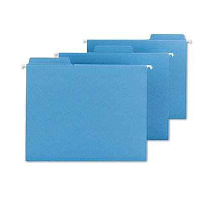 Smead 64099 Fastab Hanging File Folders - Letter Size, Blue, 20/Box - Perfect for Office Organization, Filing Cabinets & Document Storage