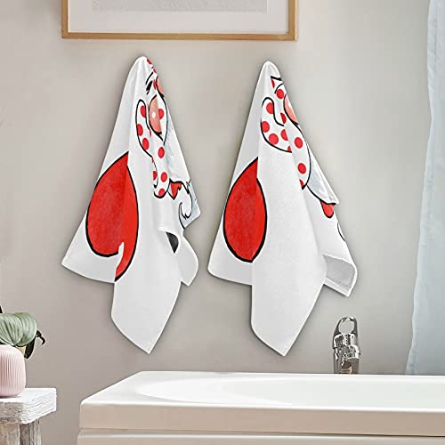 2 Pack Valentine's Day Gnome Bath & Hand Towels - 15x24 Inch Soft Absorbent Kitchen Dish Towel Set - Decorative Guest & Fingertip Towels for Bathroom, Beach, Spa, Gym & Sports Activities