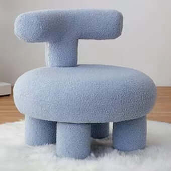 White/Blue/Yellow/Pink Boucle Sherpa Upholstered Modern Accent Chair - Cozy Living Room Armchair for Bedroom, Office & Lounge Decor