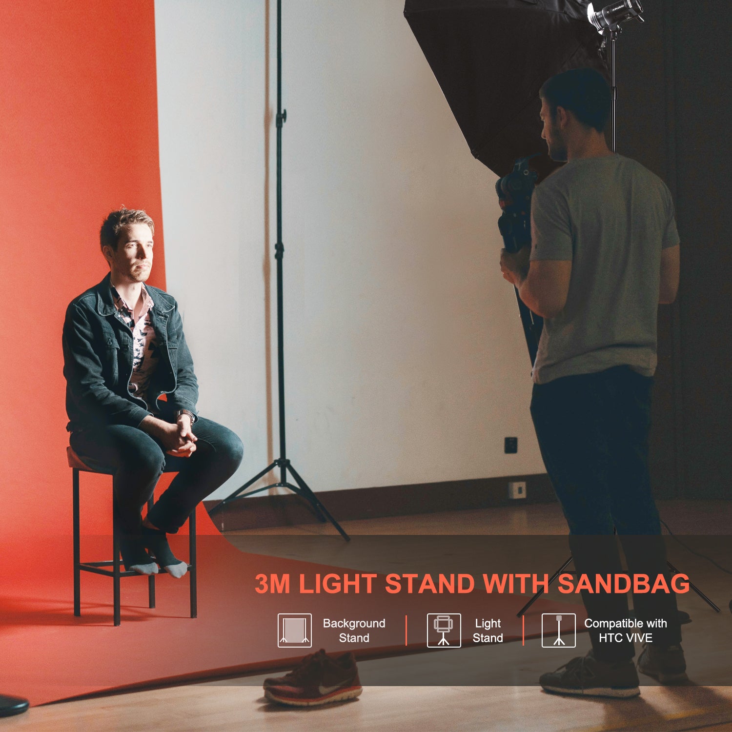 NEEWER ST 300SB Professional 2-Pack 300cm/10ft Light Stand Kit with Carrying Bag - Heavy Duty Aluminum Tripod for Photography, Video Studio, YouTube Streaming & Outdoor Shooting