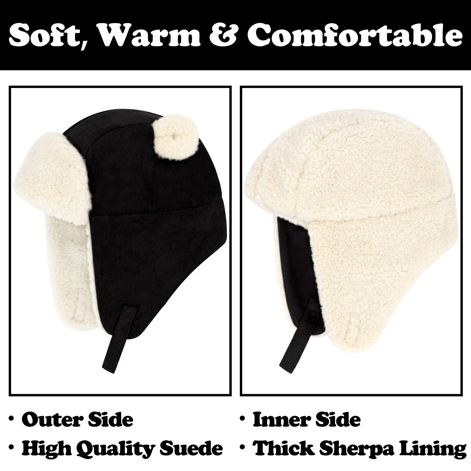 Sherpa Toddler Winter Hat with Bear Ears - Warm Baby Boy & Girl Hats - Soft Infant Winter Beanie for Cold Weather - Perfect for Snow Play, Outdoor Adventures & Holiday Photos