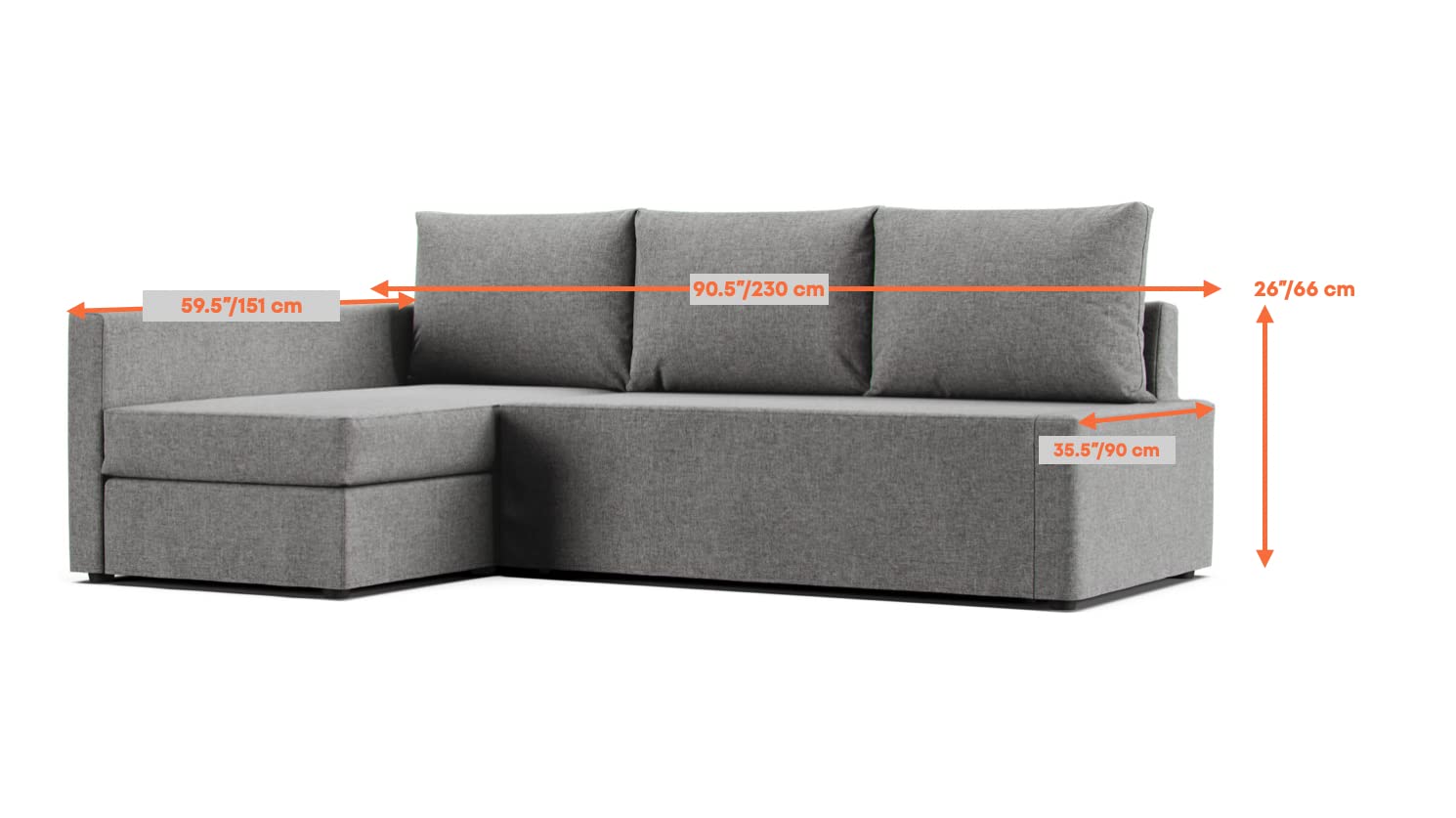 Custom Friheten Couch Cover Replacement Slipcover - Perfect Fit for IKEA Friheten Sofa Bed Sleeper (Left Chaise) | Durable Fabric Protector for Living Room, Home Theater & Guest Room
