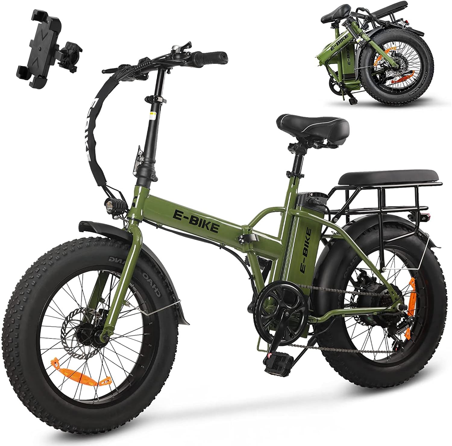 750W Folding Electric Bike for Adults - 40-120 Mile Long Range, 25-30MPH, Dual Removable Battery, 20
