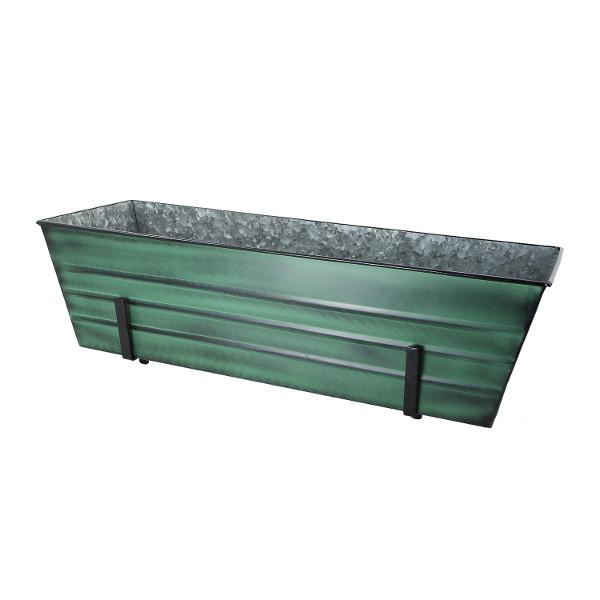 Decorative Flower Box with Sturdy Railing Brackets - Perfect for Balcony, Deck, and Window Garden Decor