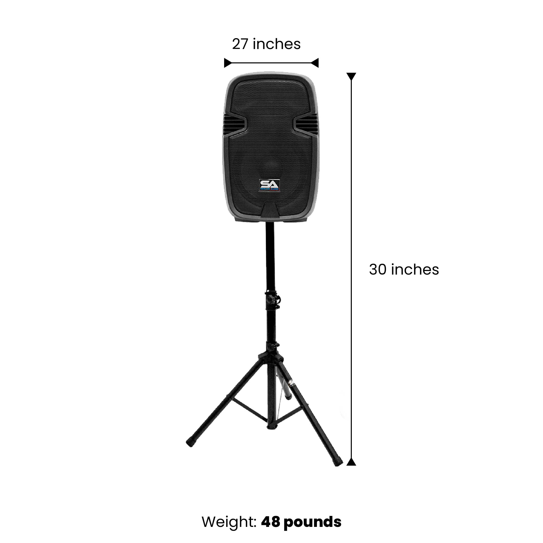 Seismic Audio 12 Inch Active PA Speaker System - Pair of Bluetooth Compatible PA Speakers for Karaoke, Live Music, DJ, and Outdoor Events
