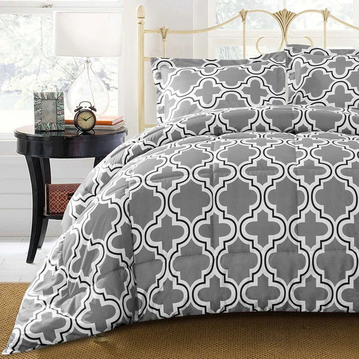 Trellis Down Alternative Modern Comforter Set - Soft Hypoallergenic Bedding for All Seasons | Perfect for Master Bedroom, Guest Room & Dorm Decor