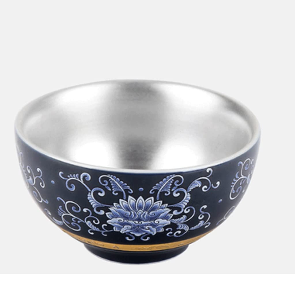 Premium Ceramic Coffee Mug with Sterling Silver Accents - Elegant Travel & Office Cup for Couples - Perfect for Home, Work & Gifts (One Size, Color A)