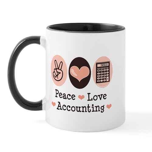 White/Black Inside - Peace Love Accounting Accountant Mug