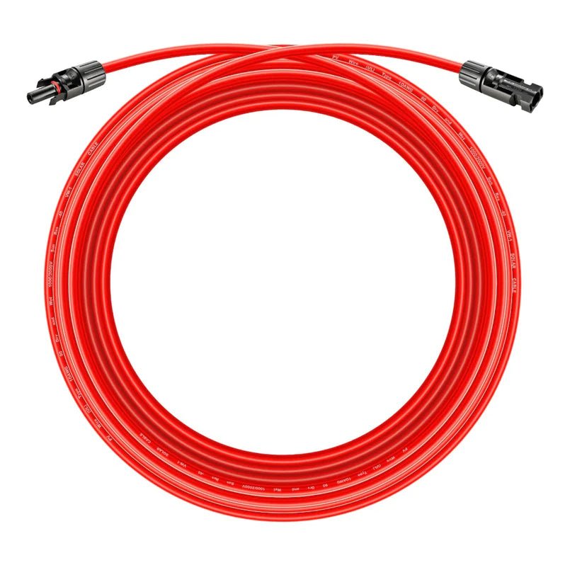 Rich Solar 10 Gauge (10AWG) 10 Feet Solar Panel Extension Cable with MC4 Connectors - Perfect for RV, Boat, Off-Grid & Home Solar Systems