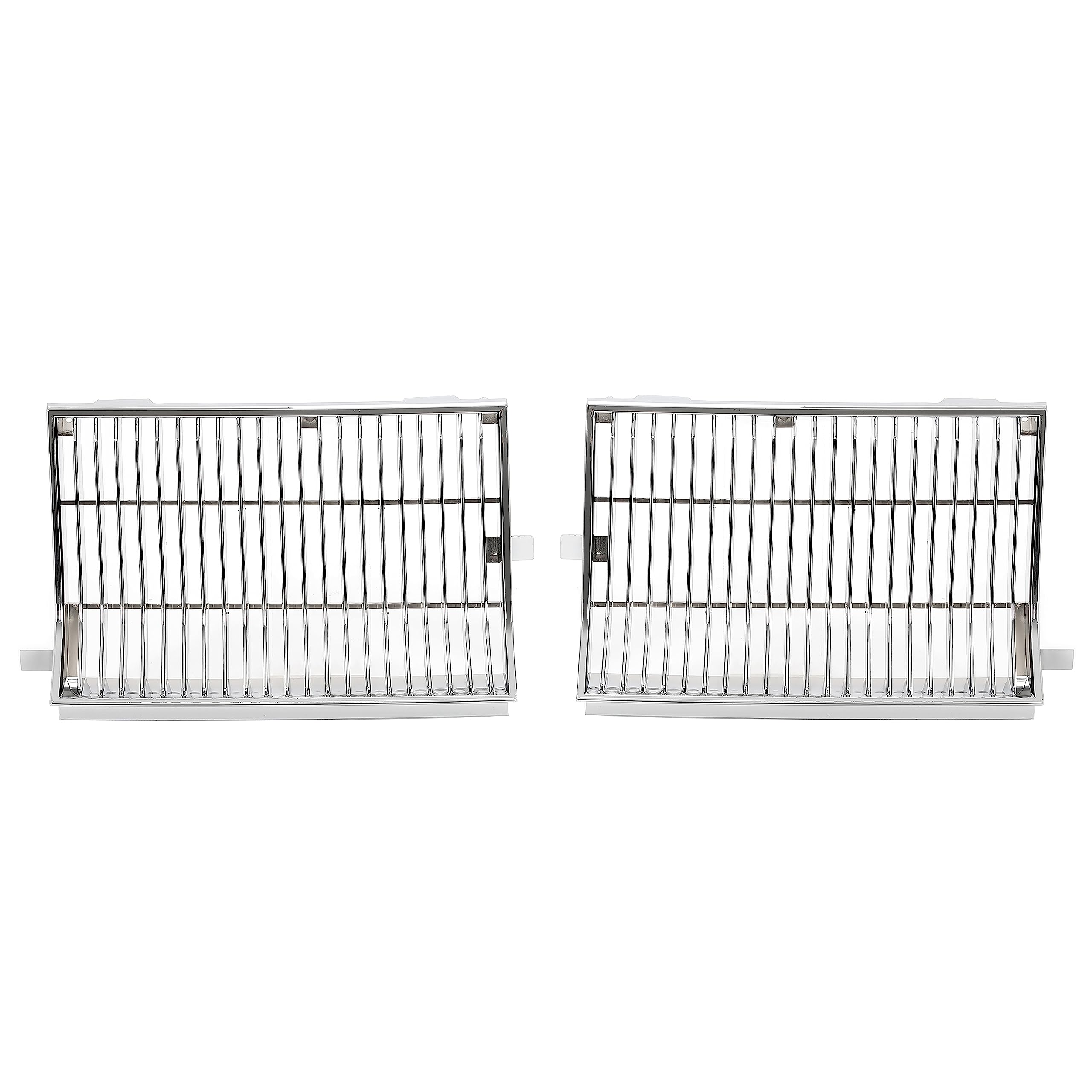 KUAFU Chrome Front Header Panel & Radiator Grill Set for 1981-1986 Oldsmobile Cutlass Supreme Calais Salon 2 Door Models - Perfect Replacement for Classic Car Restoration & Show Car Upgrades