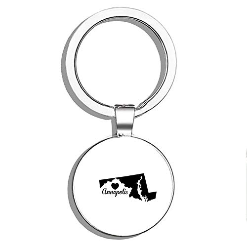 Annapolis Maryland Double Sided Stainless Steel Keychain - Durable Key Ring Holder with Car Key Finder for Easy Identification | Perfect for Home, Office & Travel Organization