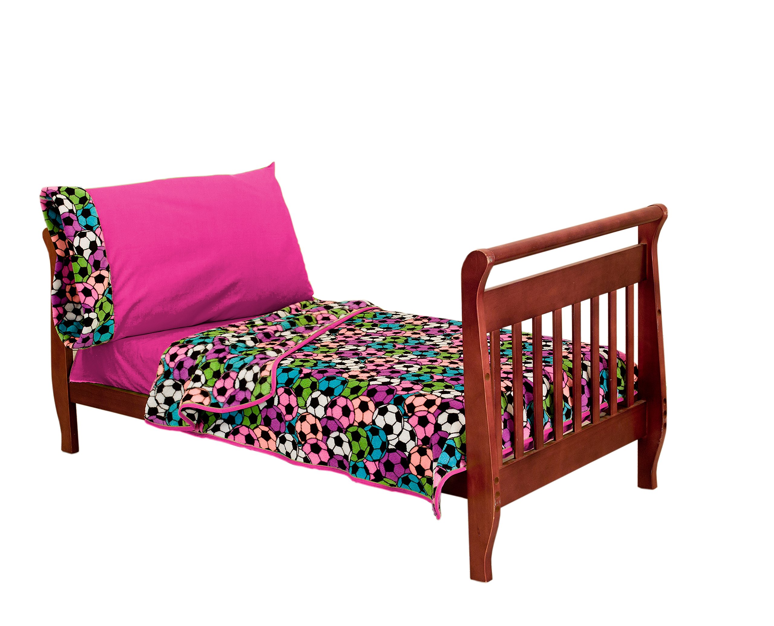 **Soft Plush Soccer Sports Baby Doll Bedding Set - Hot Pink Cozy Toddler Bedding for Girls | Perfect for Nursery, Playroom & Gift Giving**