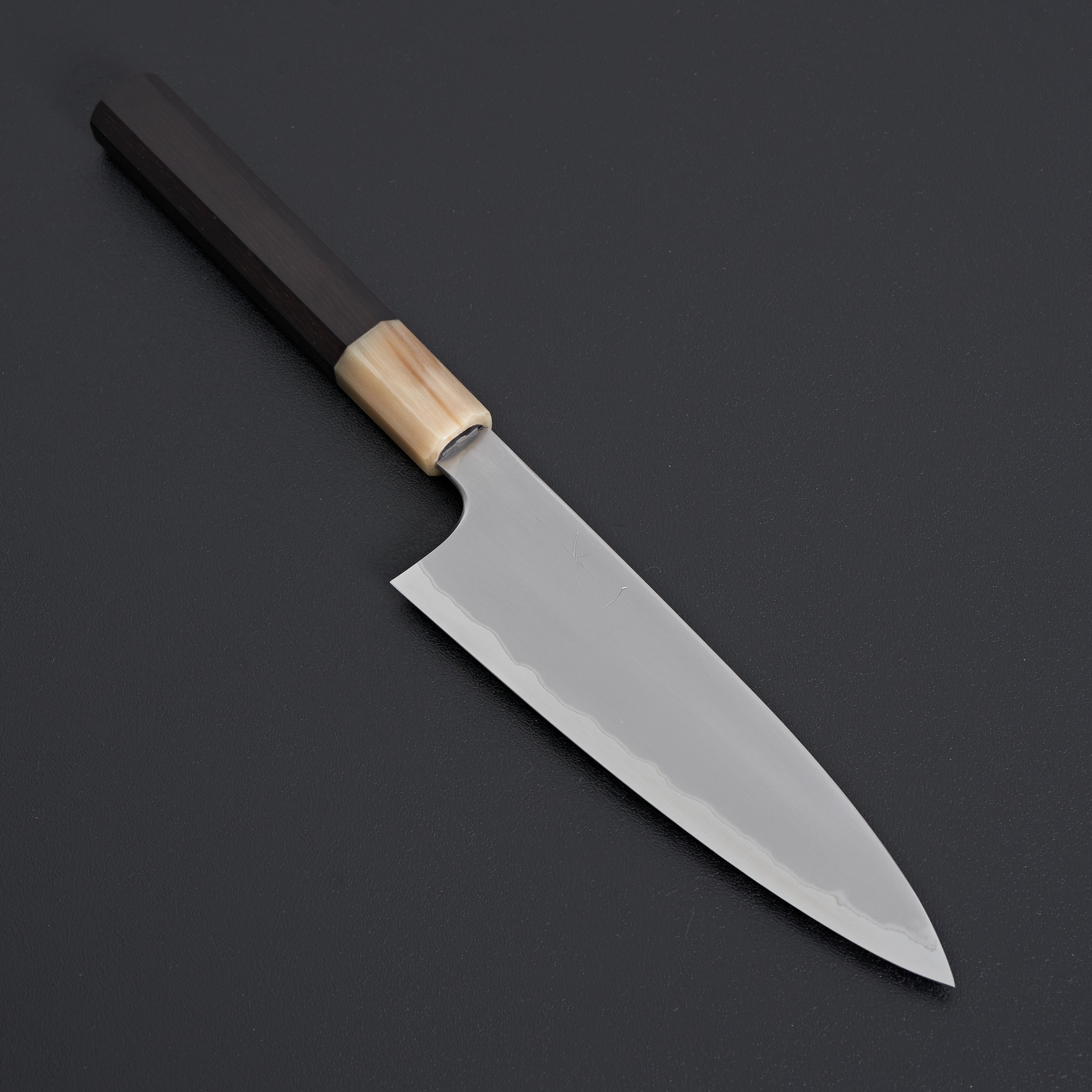 Hitohira Togashi White #1 Stainless Clad Kasumi Utility Knife 165mm with Ebony Handle - Professional Japanese Kitchen Knife for Slicing, Dicing & Precision Cooking