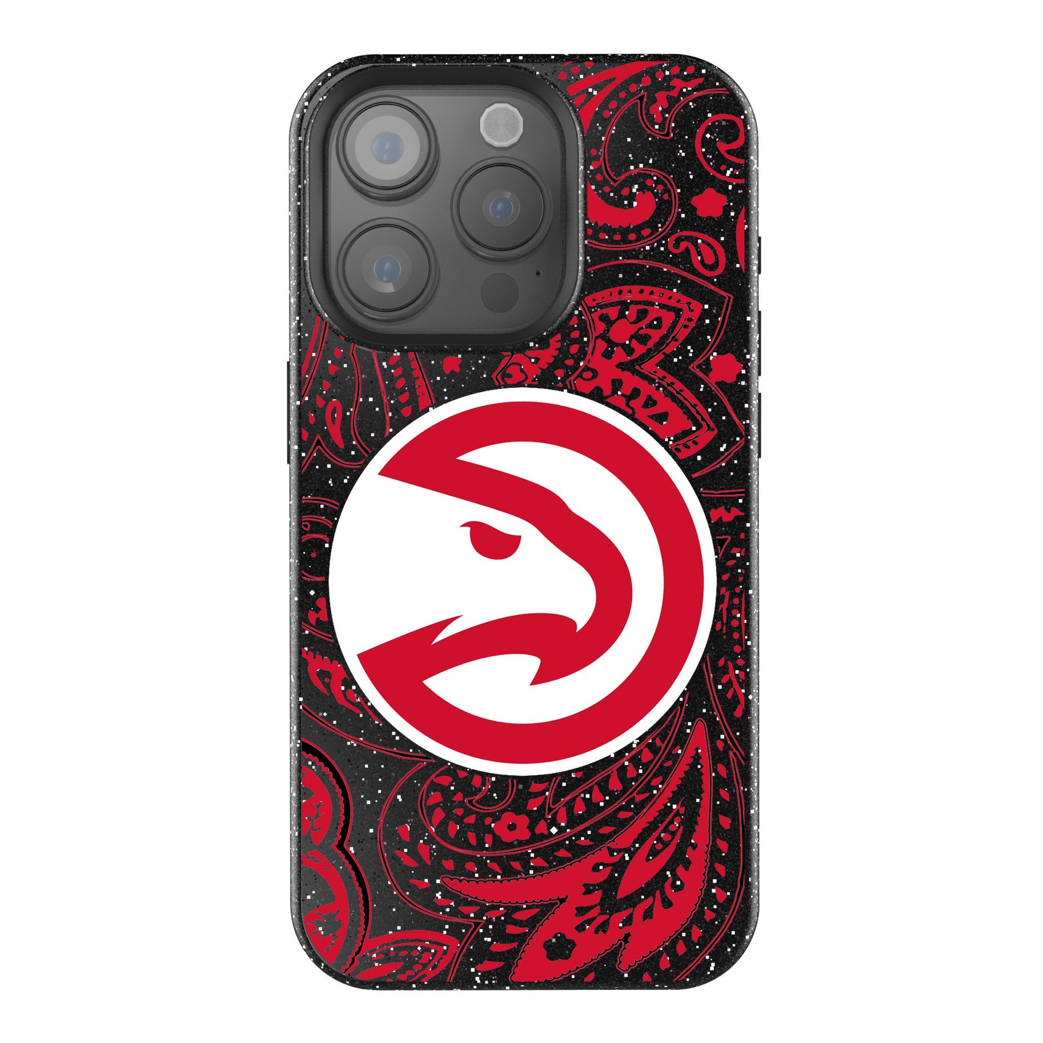 Atlanta Hawks Paisley Bling Phone Case - Stylish Glitter Design for iPhone & Samsung - Perfect for Basketball Fans & Game Days