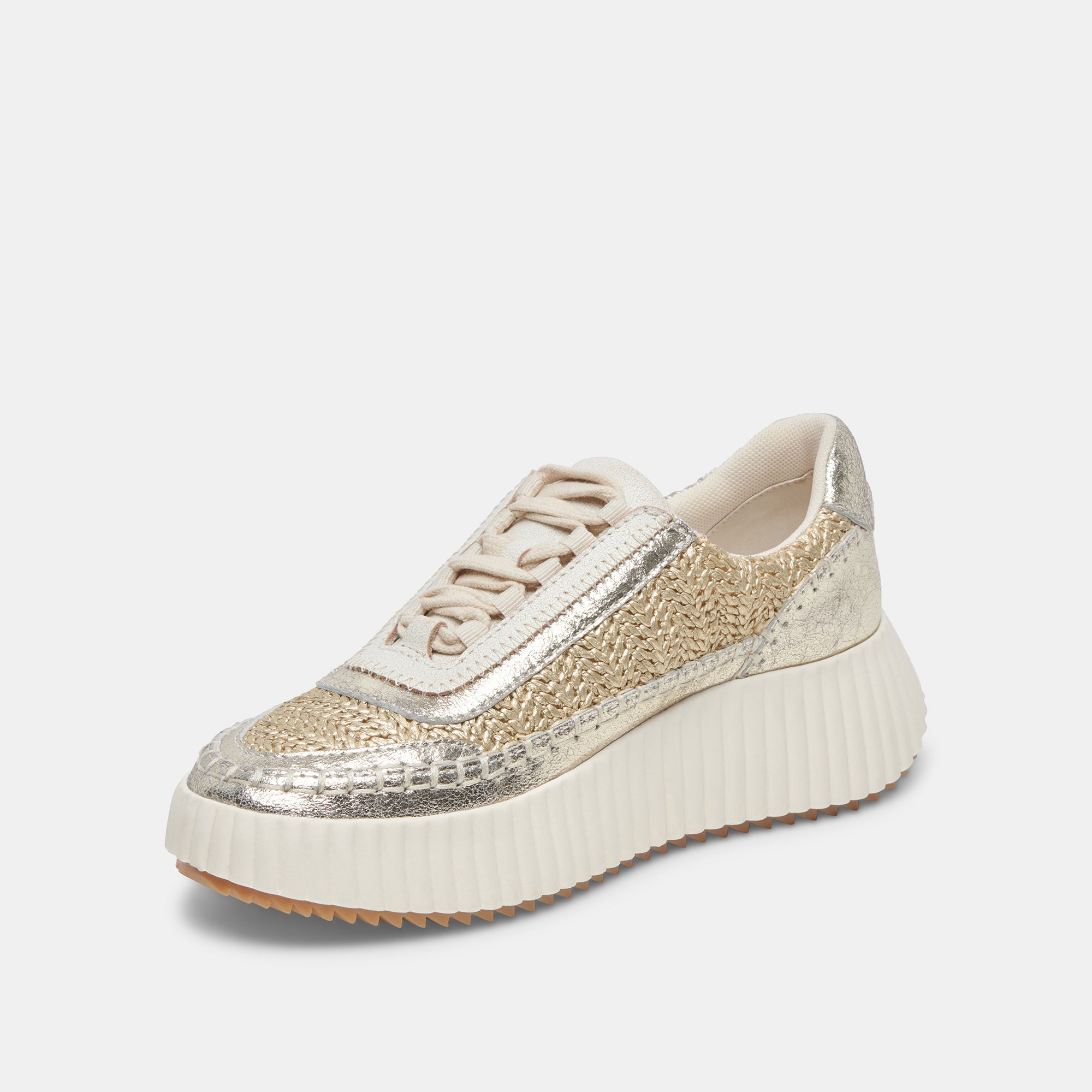 DOLEN Gold Knit Sneakers for Women - Comfortable & Stylish Walking Shoes for Casual Wear, Running, and Gym Workouts
