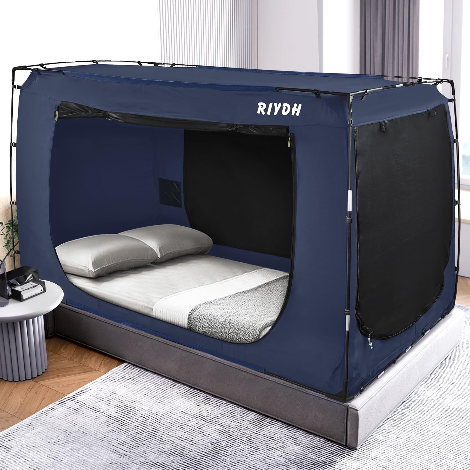 Full Size Bed Tent & Canopy for Adults and Kids - Portable Dream Tent with 93% Blackout, 3 Doors & Breathable Big Space - Perfect for Indoor Camping, Sleepovers & Privacy