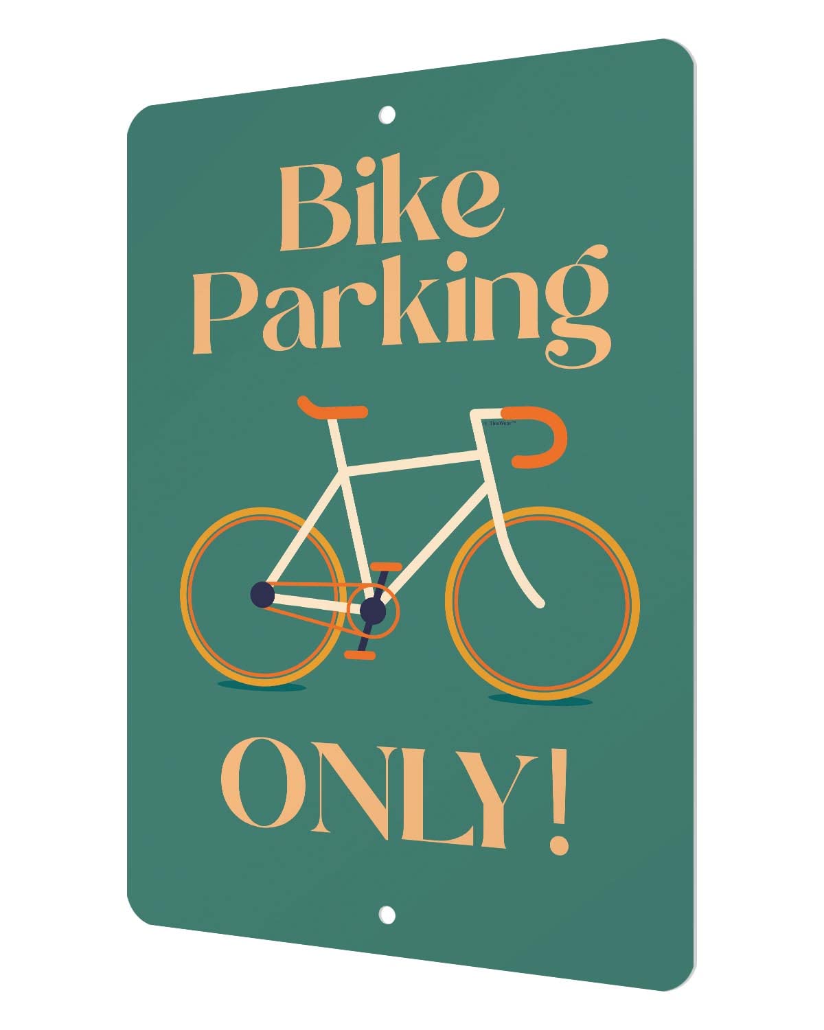 Bike Parking Only Sign - 8x12 Inch Small Rectangle Aluminum Garage Decor - Perfect for Bike Storage, Sheds, and Outdoor Bike Racks