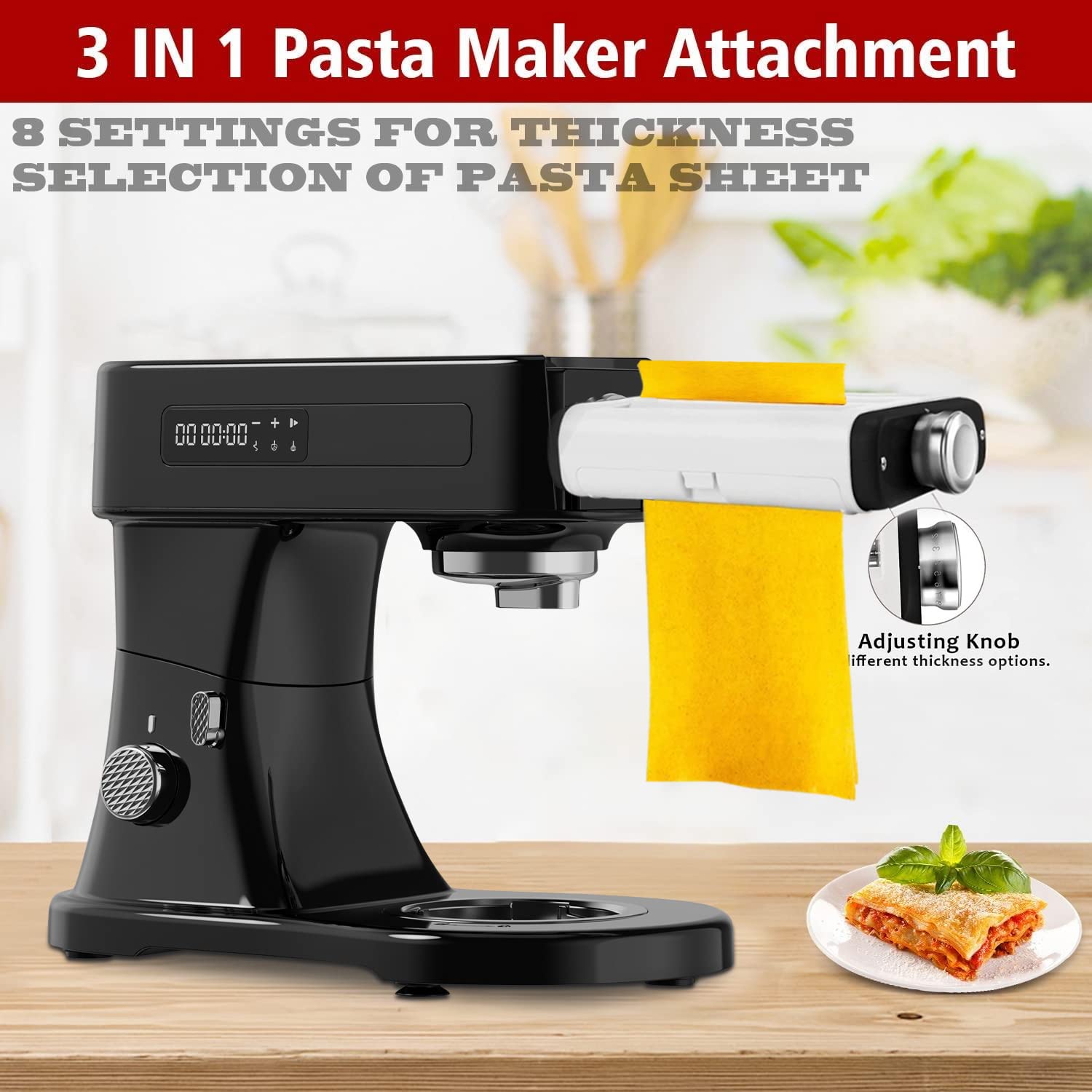 KitchenAid Pasta Maker Attachment - Stainless Steel Pasta Roller & Cutter Set for Stand Mixers (Includes Spaghetti & Fettuccine Cutters) - Perfect for Homemade Italian Pasta, Lasagna & Fresh Noodle Making