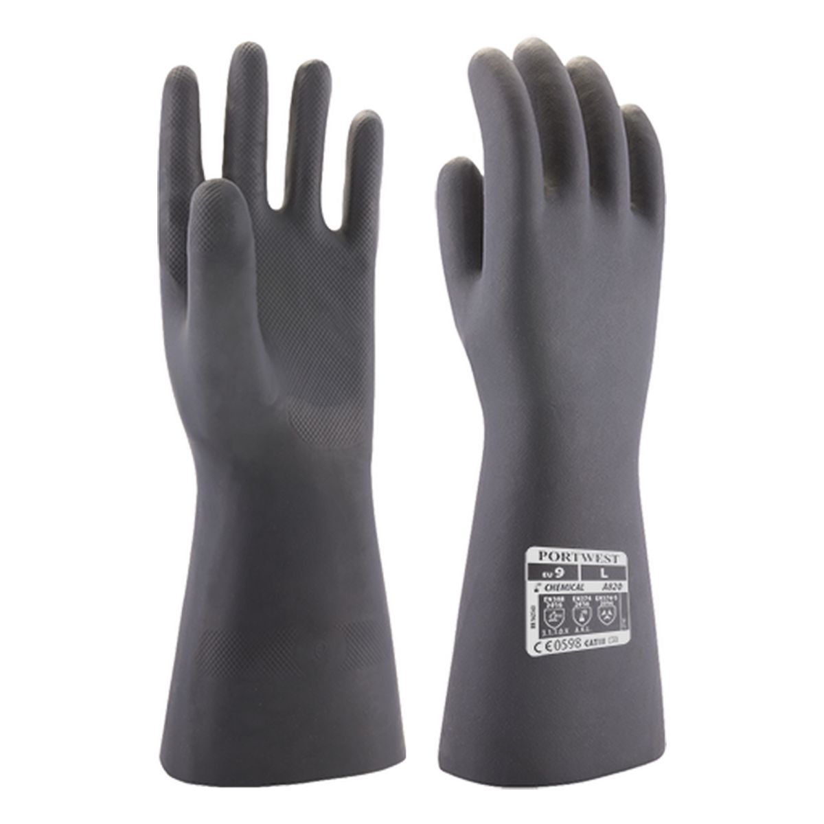 Style A820 Neoprene Chemical-Resistant Gauntlet Gloves - Heavy Duty Protection for Laboratory, Industrial & Chemical Handling