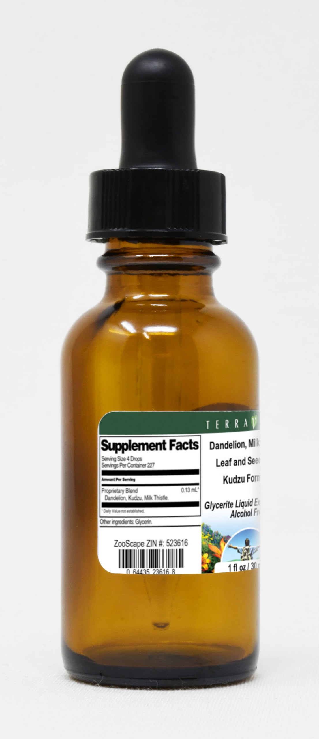 Terravita Dandelion Milk Thistle & Kudzu Liquid Extract - Alcohol-Free Herbal Supplement (1 oz, 3-Pack) - Supports Liver Detox & Digestive Health - Perfect for Daily Wellness Routine & Natural Cleansing