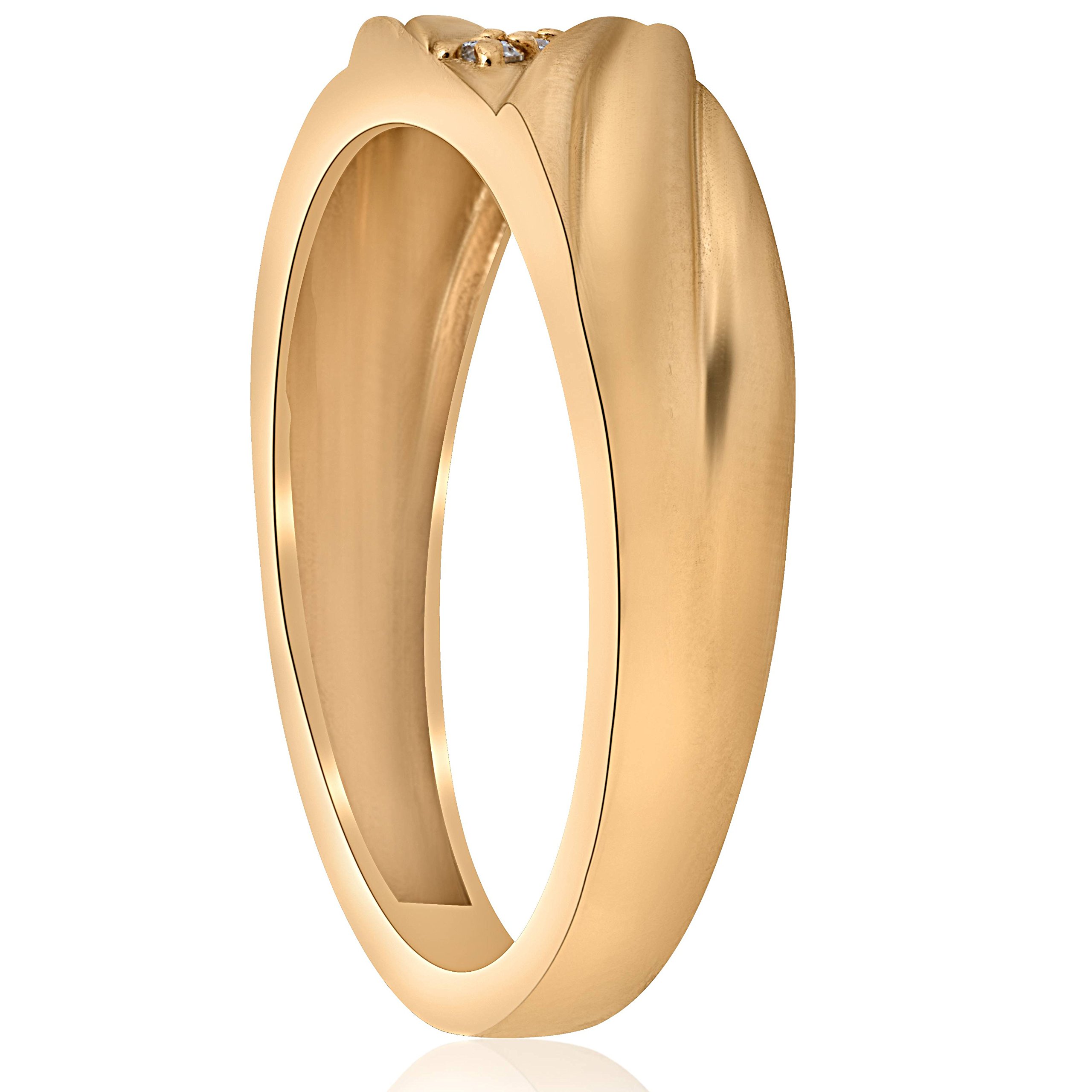 10K Yellow Gold Men's Diamond Wedding Anniversary Ring - Elegant Gift for Husband, Engagement, Proposal & Special Occasions