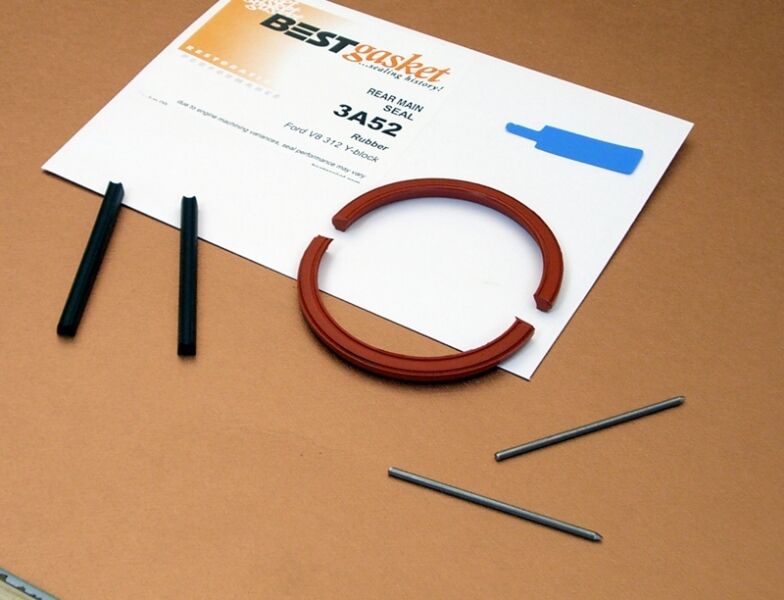 High-Quality RUBBER Rear Main Engine Bearing Seal Set - Compatible with Ford/Mercury 312 Y Block (1956-1960) - Perfect for Engine Rebuilds & Classic Car Restoration Projects