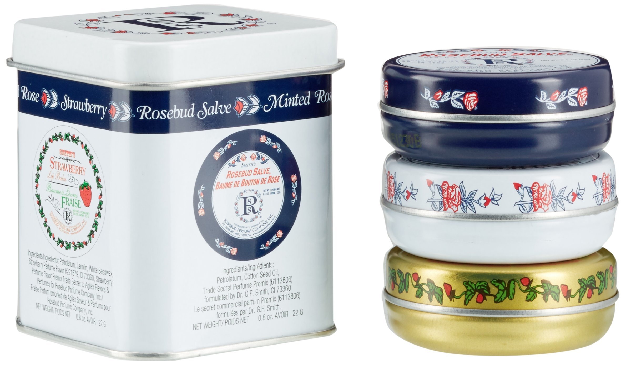 Rosebud Three Lavish Layers Lip Balm - 0.8 oz Moisturizing Lip Care for Dry, Chapped Lips | Day & Night Hydration, Gift Idea for Women & Men