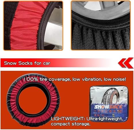 KE80 Snow Chains for Cars, SUVs & Pickup Trucks - Easy to Install, Quiet & Comfortable Winter Traction (2-Pack) - Perfect for Snowy Roads & Mountain Driving