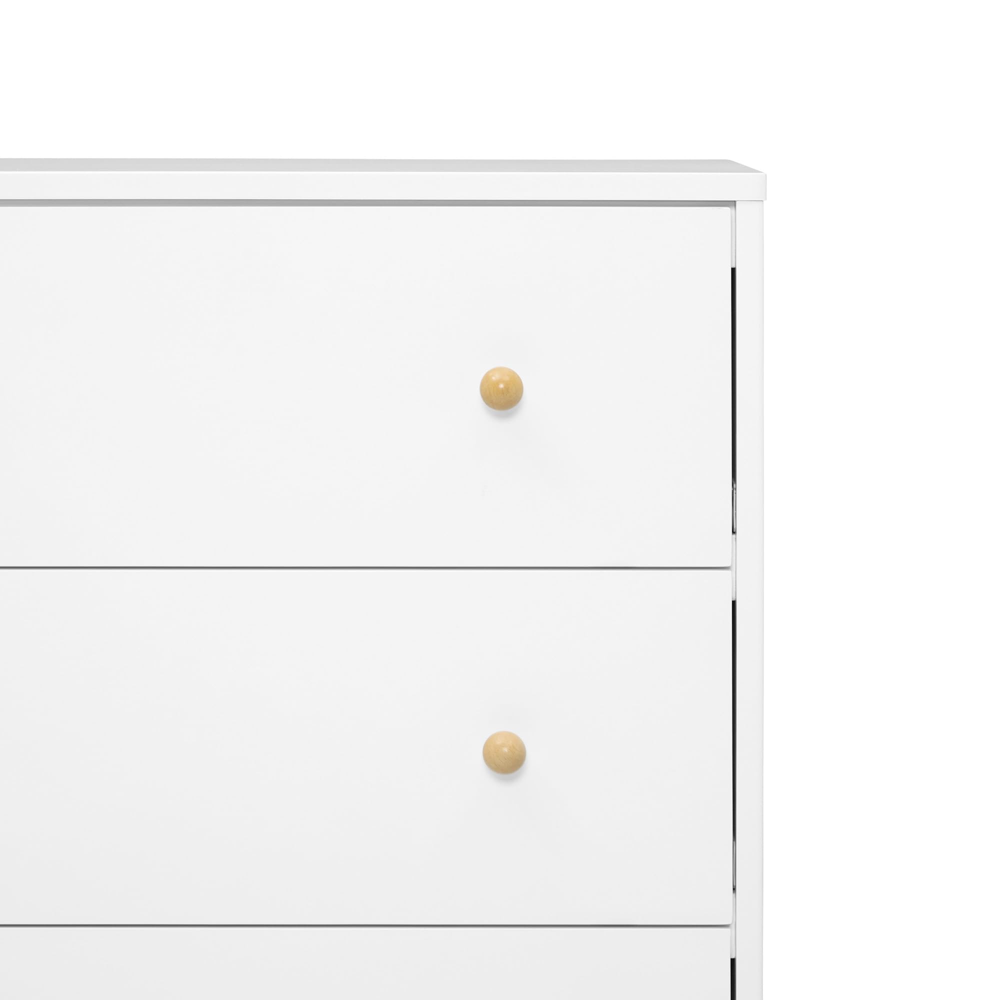Delta Children Essex 3-Drawer Dresser with Interlocking Drawers, Bianca White/Natural - Sturdy Nursery Dresser for Baby Clothes & Essentials, Perfect for Kids' Bedroom Organization