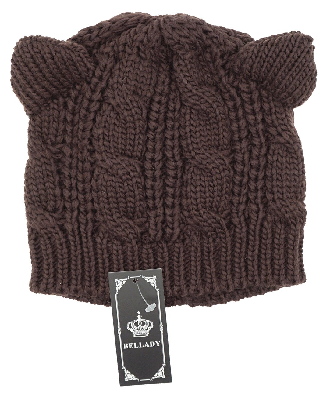 Bellady Women's Crochet Knit Cat Ear Beanie - Soft Braided Winter Hat for Women - Perfect for Cold Weather, Outdoor Activities, and Fashion Accessories