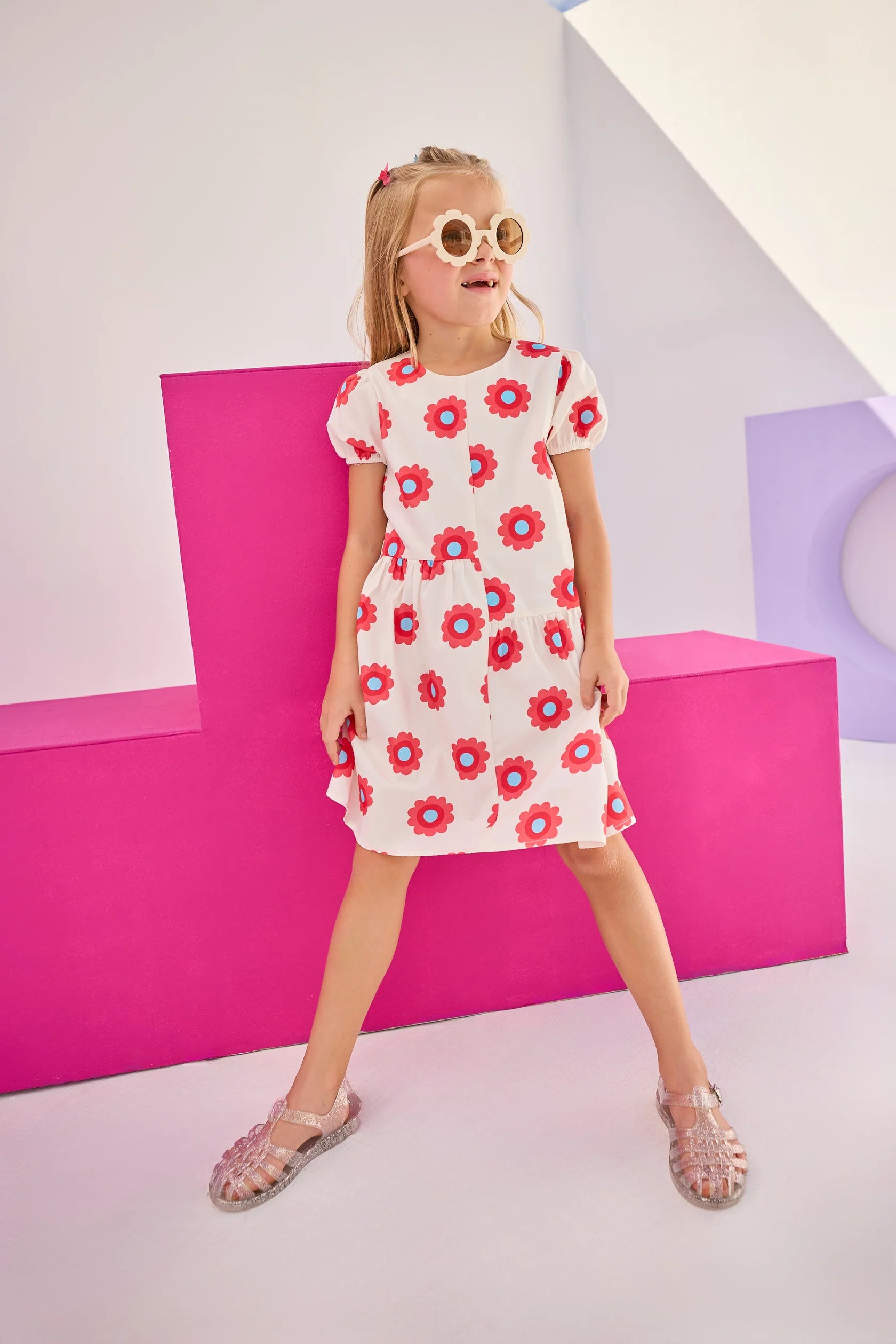 Bisby Phillipa Floral Dress in Poppy Rouge - Elegant Women's Summer Dress for Parties, Weddings & Date Nights
