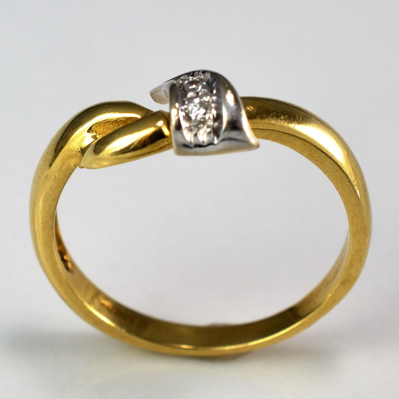 18K Gold Abstract Diamond Ring - 0.02 CTW, Size 6 | Elegant Minimalist Jewelry for Women | Perfect for Engagement, Anniversary & Everyday Wear