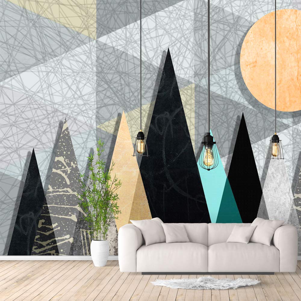Abstract Geometric Peel and Stick Wallpaper Murals - Removable Bedroom Wall Decor (100x144 inches) for Modern Home & Apartment Interior Design