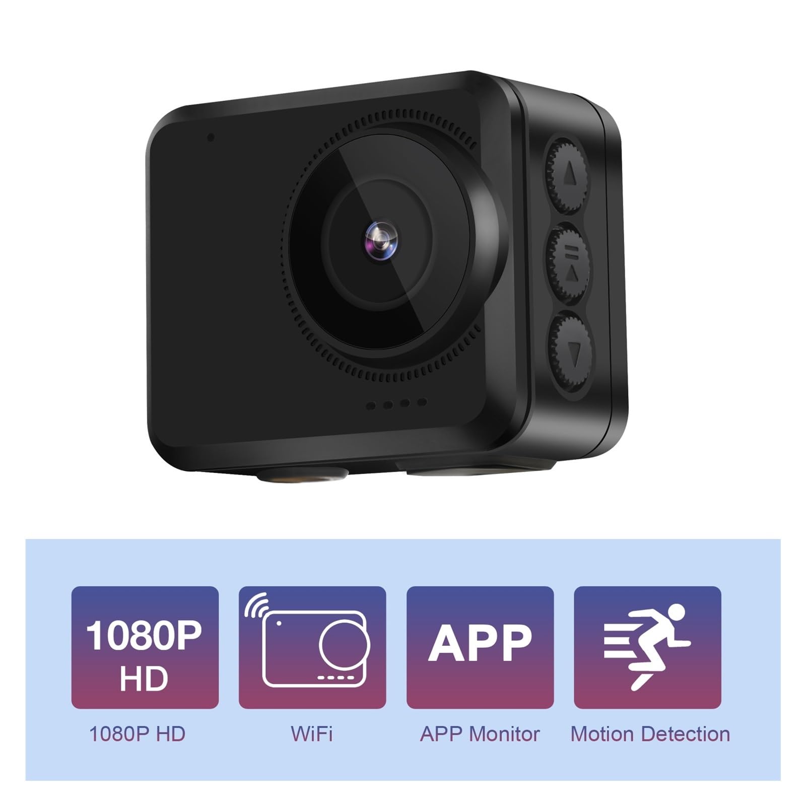 HD Mini Action Camera with 16GB Built-in Memory - Waterproof Sports Camera for Motorcycle Helmet Mount, Bike Riding, Skiing & Adventure Photography - Loop Recording & Video Recording