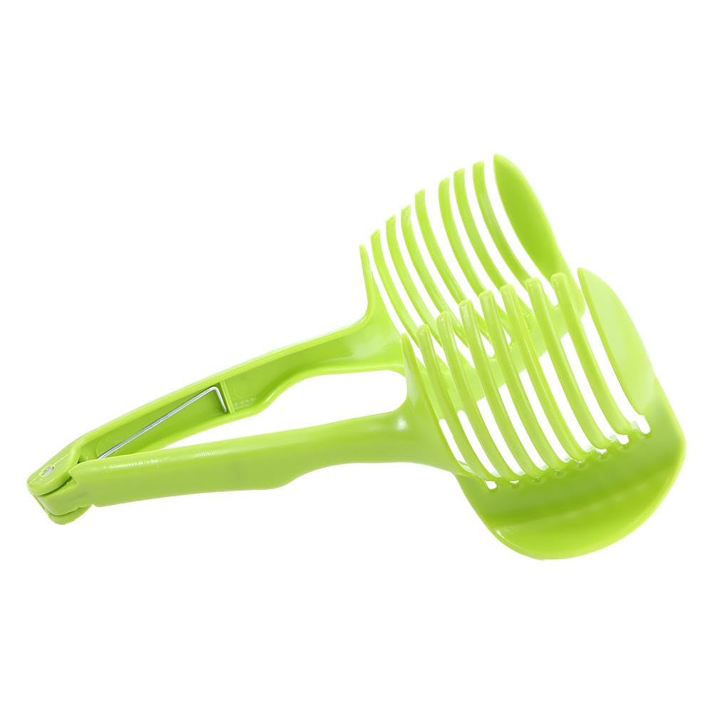 Multifunctional Plastic Tomato Slicer - Handheld Round Fruit & Vegetable Cutter for Lemon, Bread, Kitchen Cutting - Perfect for Meal Prep, Salad Making & Sandwich Preparation