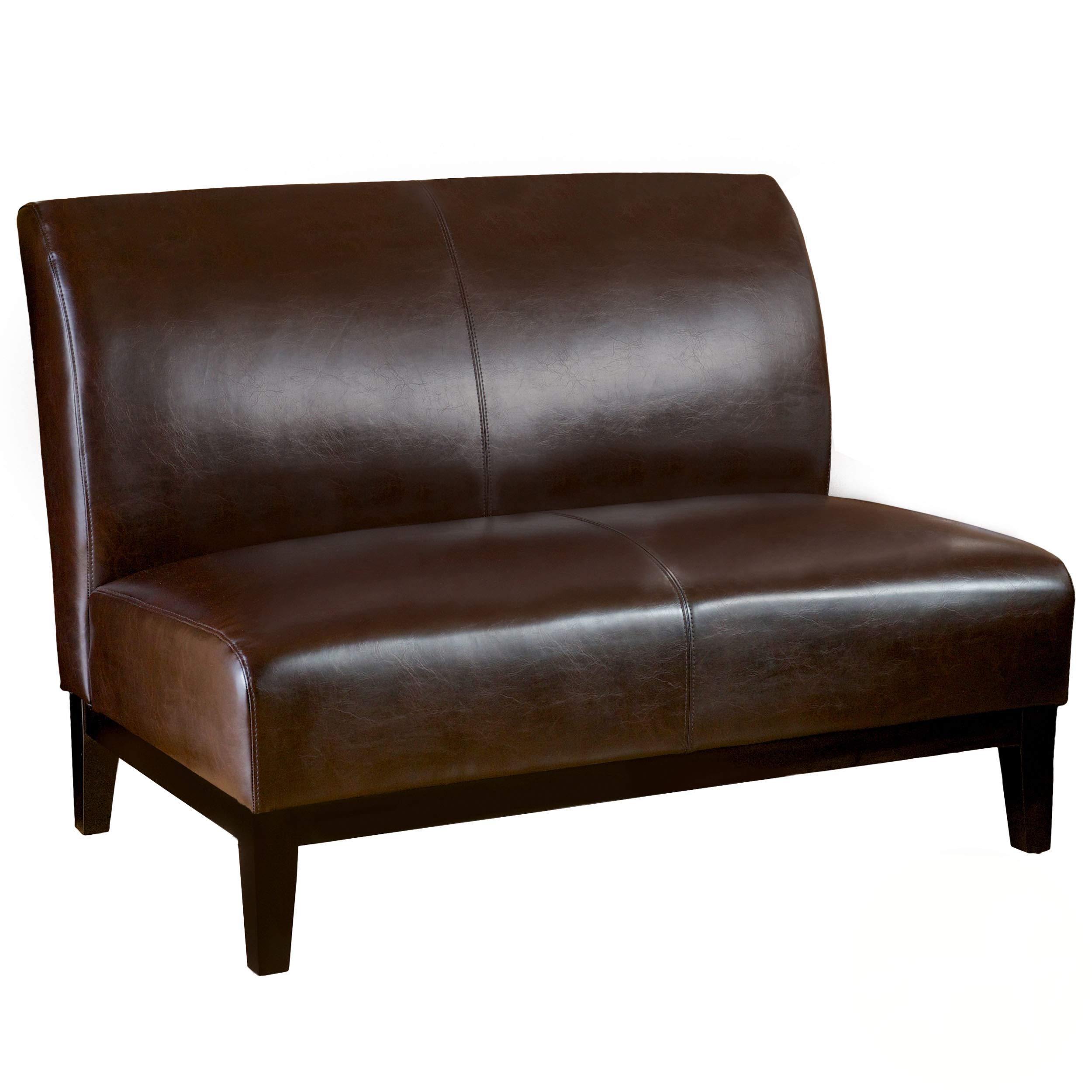 Christopher Knight Home Darcy Loveseat in Brown - Modern Two-Seater Sofa for Living Room, Lounge & Small Spaces