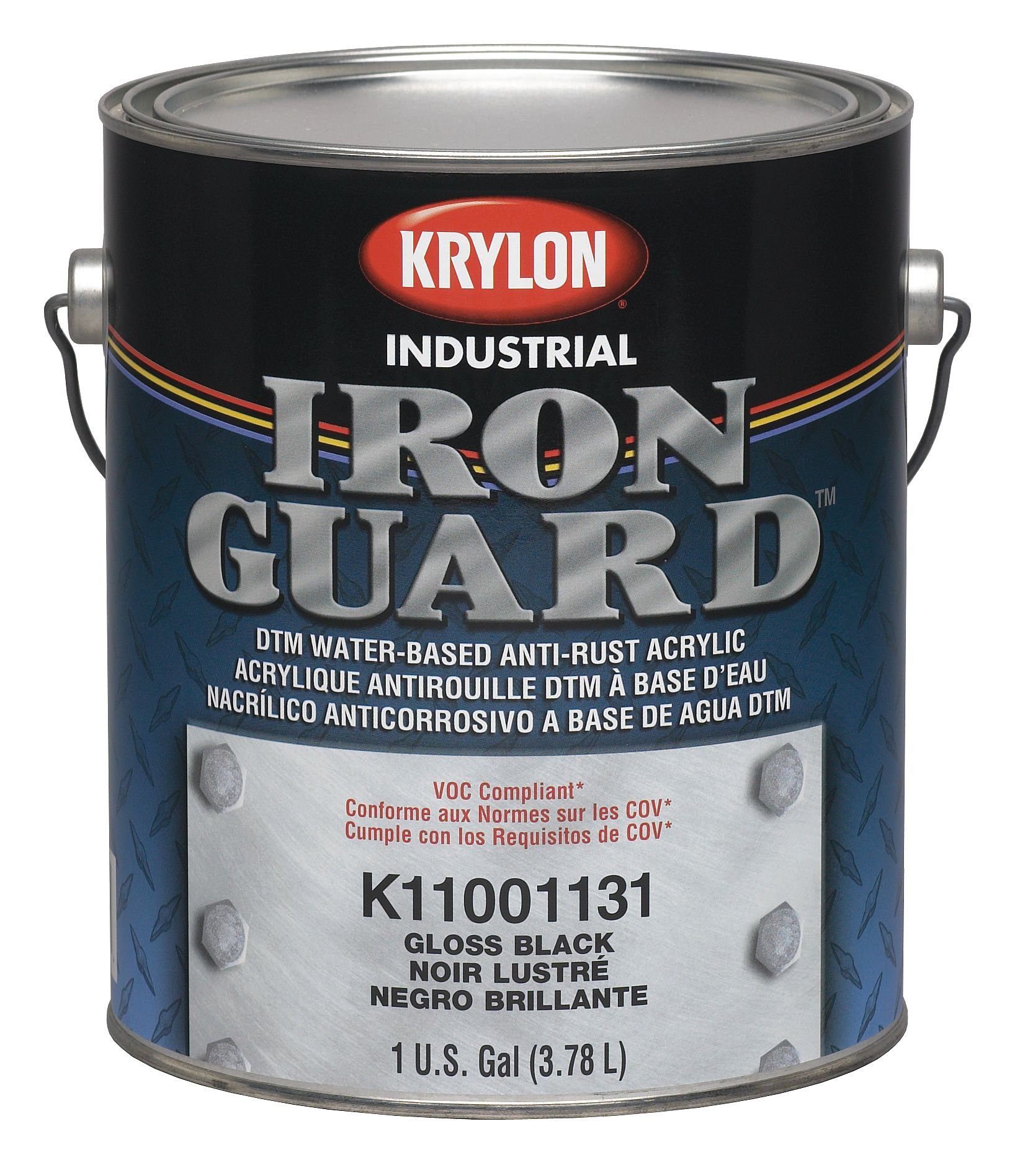 Iron Guard Acrylic Enamel Gloss Black Paint - High Gloss Protective Coating for Metal, Wood & Automotive Surfaces - Ideal for DIY Projects, Car Restoration & Industrial Use