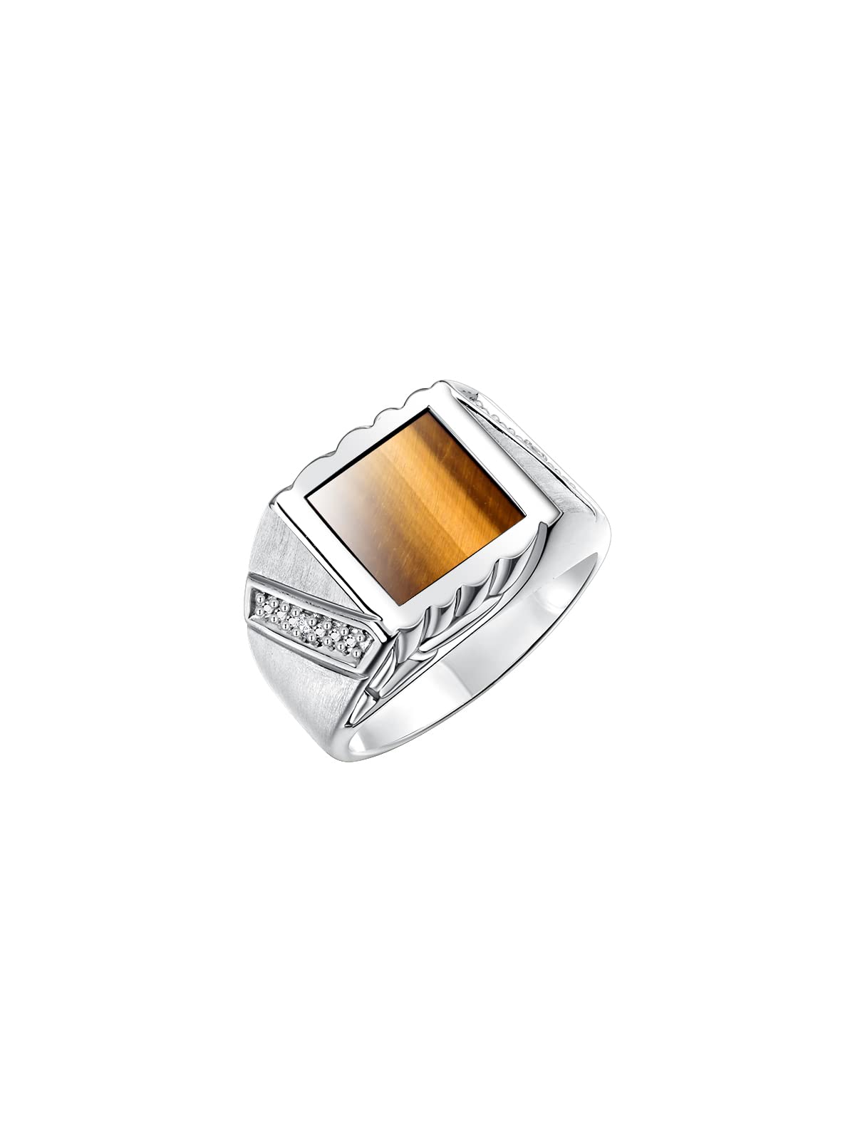 Rylos Men's Diamond & Black Onyx Rings | Sterling Silver Tiger Eye & Quartz Rings for Men (Sizes 8-13) | Unique Wedding, Anniversary & Gift Jewelry for Him