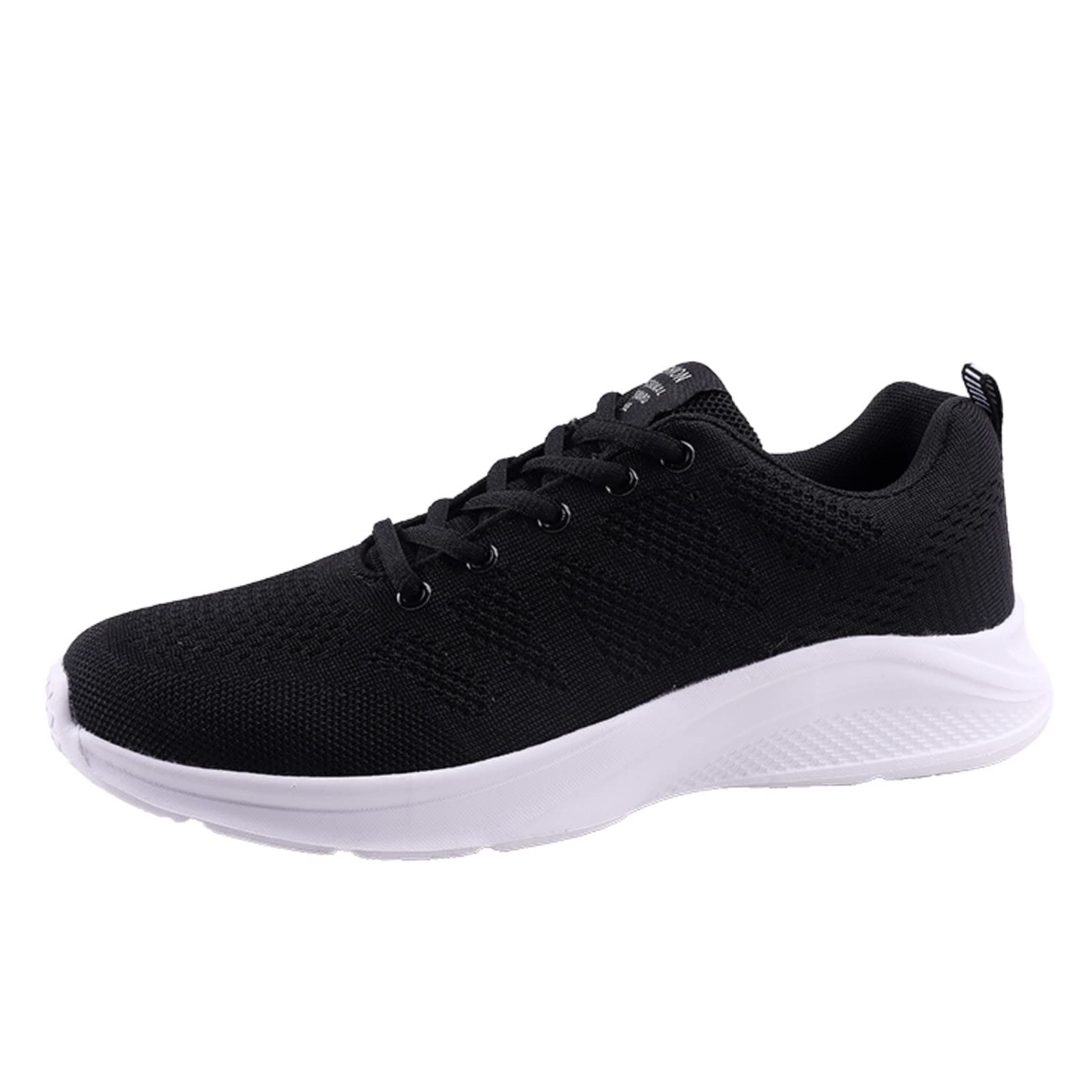 **Fashionable Breathable Mesh Sneakers for Women & Men - Summer Casual Comfort Shoes with Flat Lace-Up Design - Perfect for Walking, Running & Daily Wear (Black)**